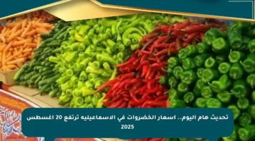 تحديث هام اليوم.. أسعار الخضروات في الإسماعيلية ترتفع 20 أغسطس 2025